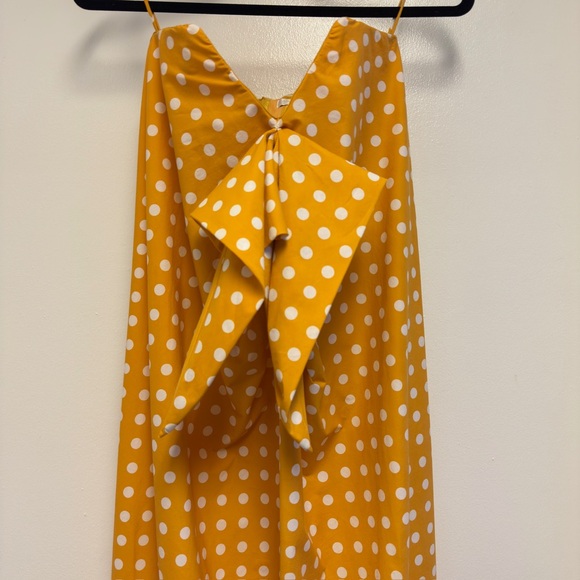Caroline Constas Strapless Yellow Polka Dot Dress - Picture 4 of 7